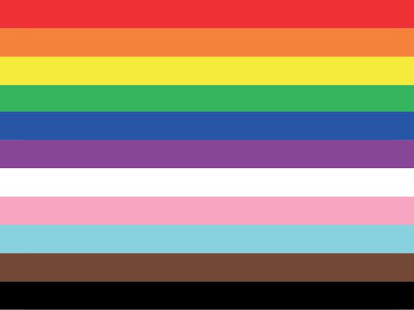 Horizontal stripes of 11 different colours