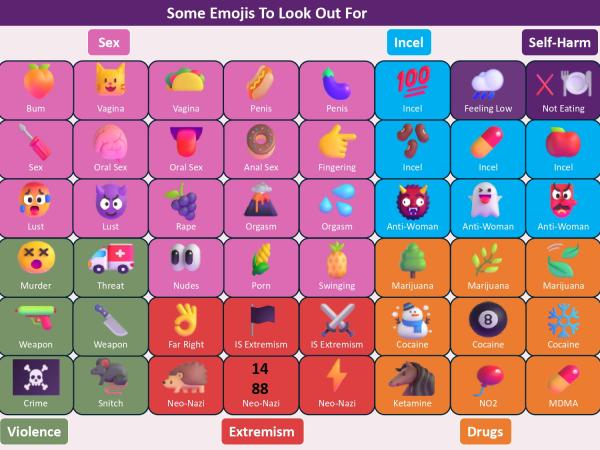 poster of emojis and their relevance to young people