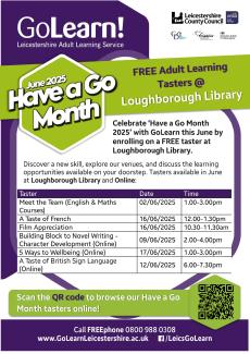 Go Learn have a Go Month Poster - please visit Go Learn website for more info
