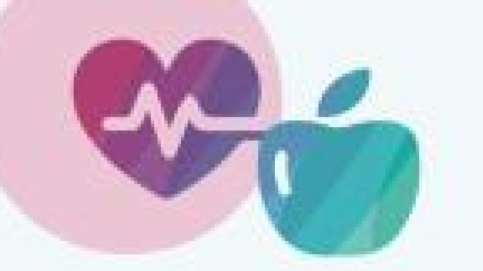 heart and apple health icon