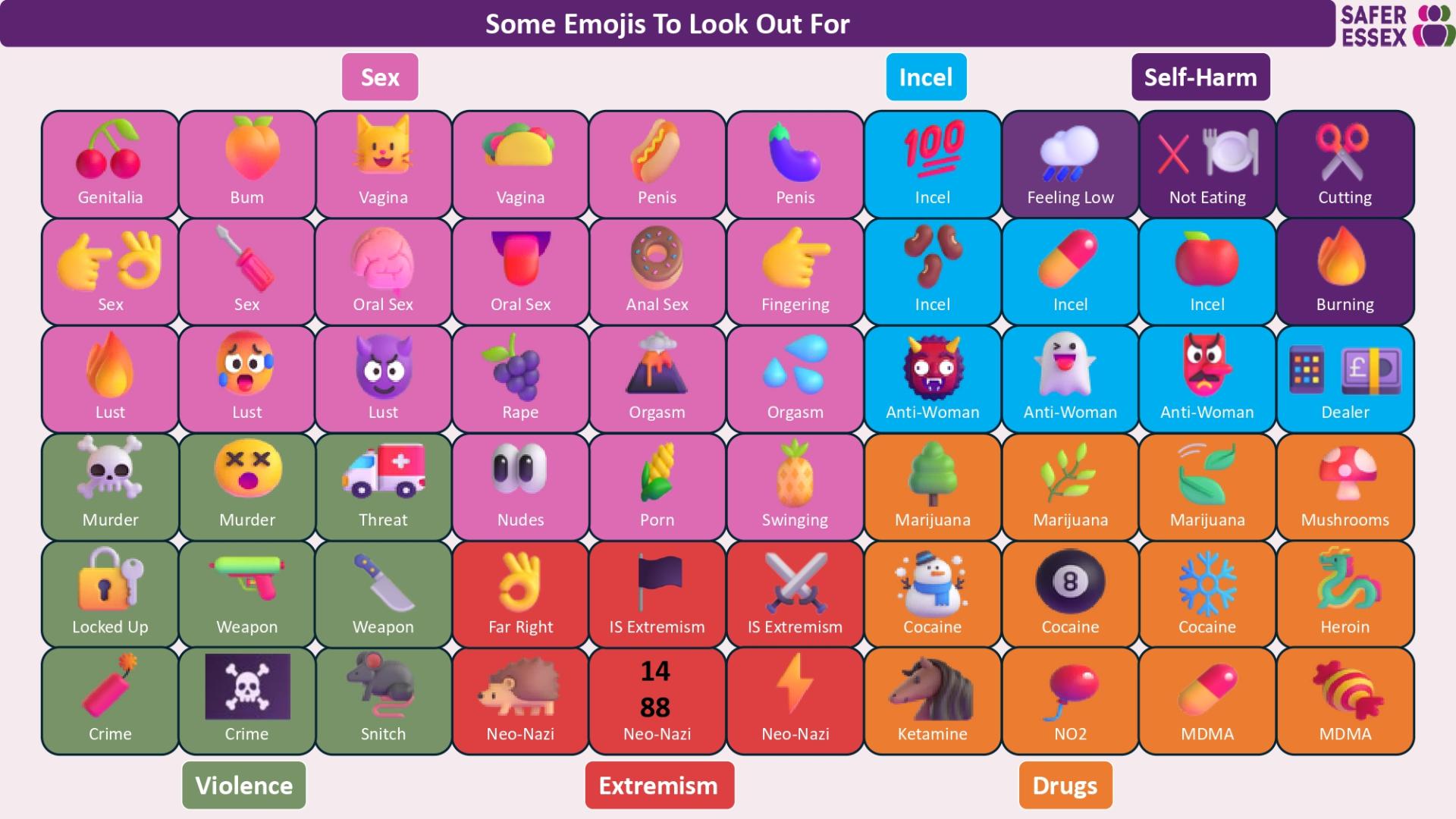 poster of emojis and their relevance to young people